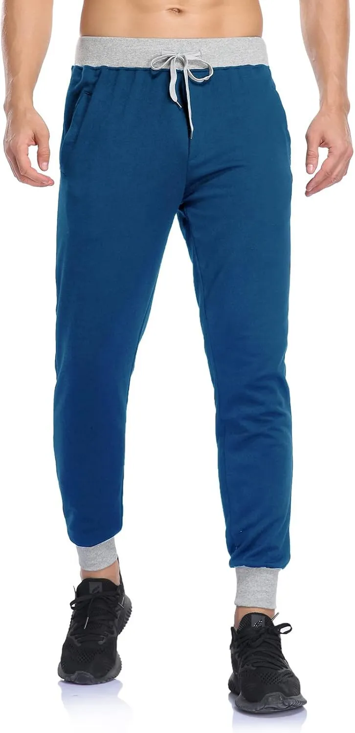 Muscularfit Lightweight Pants Men 2023 Casual Loose Lace-Up Elasticated Sport Sweatpants Regular Fit Solid Straight Legs