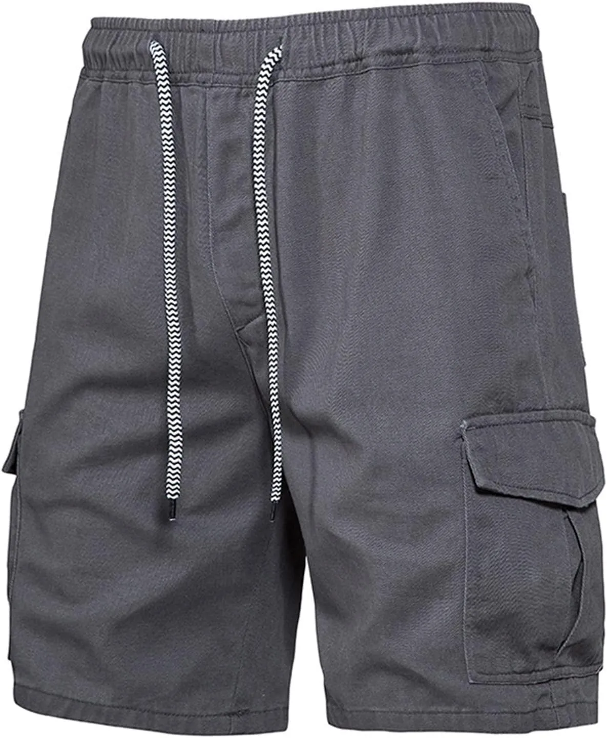 Muscularfit Slim Fit Shorts Men 2023 Causal Drawstring Elastic Waist Cargo Shorts 5" Inseam Pleat Front Summer Beach Shorts