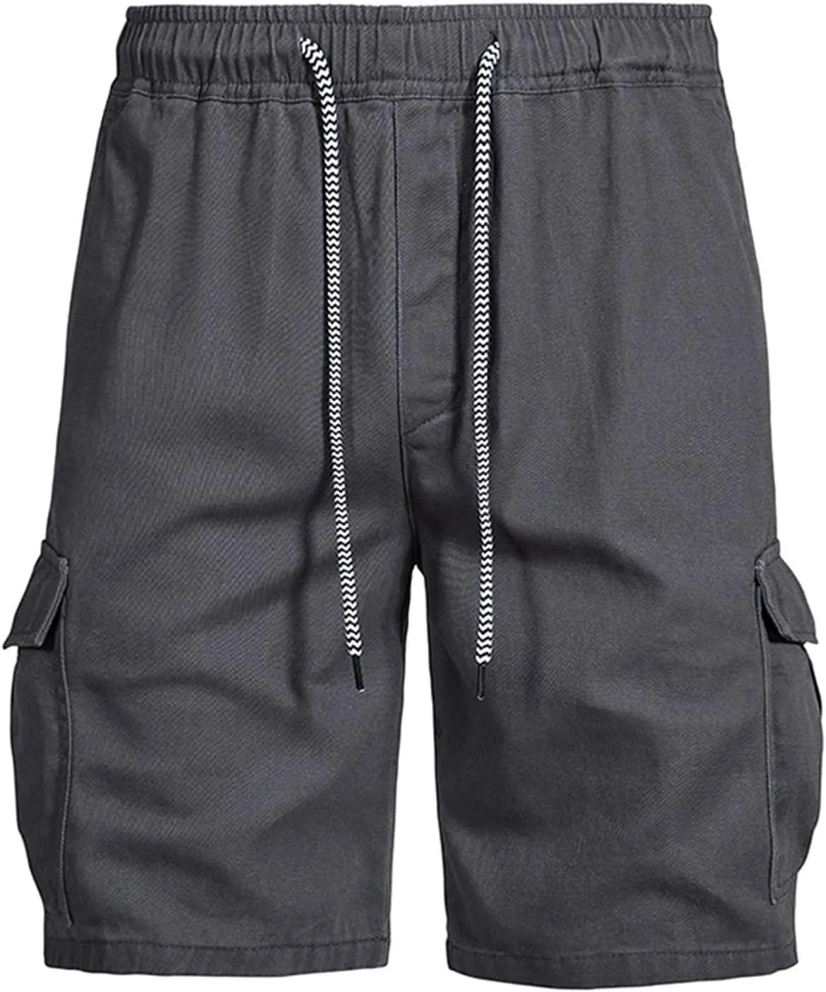 Muscularfit Slim Fit Shorts Men 2023 Causal Drawstring Elastic Waist Cargo Shorts 5" Inseam Pleat Front Summer Beach Shorts