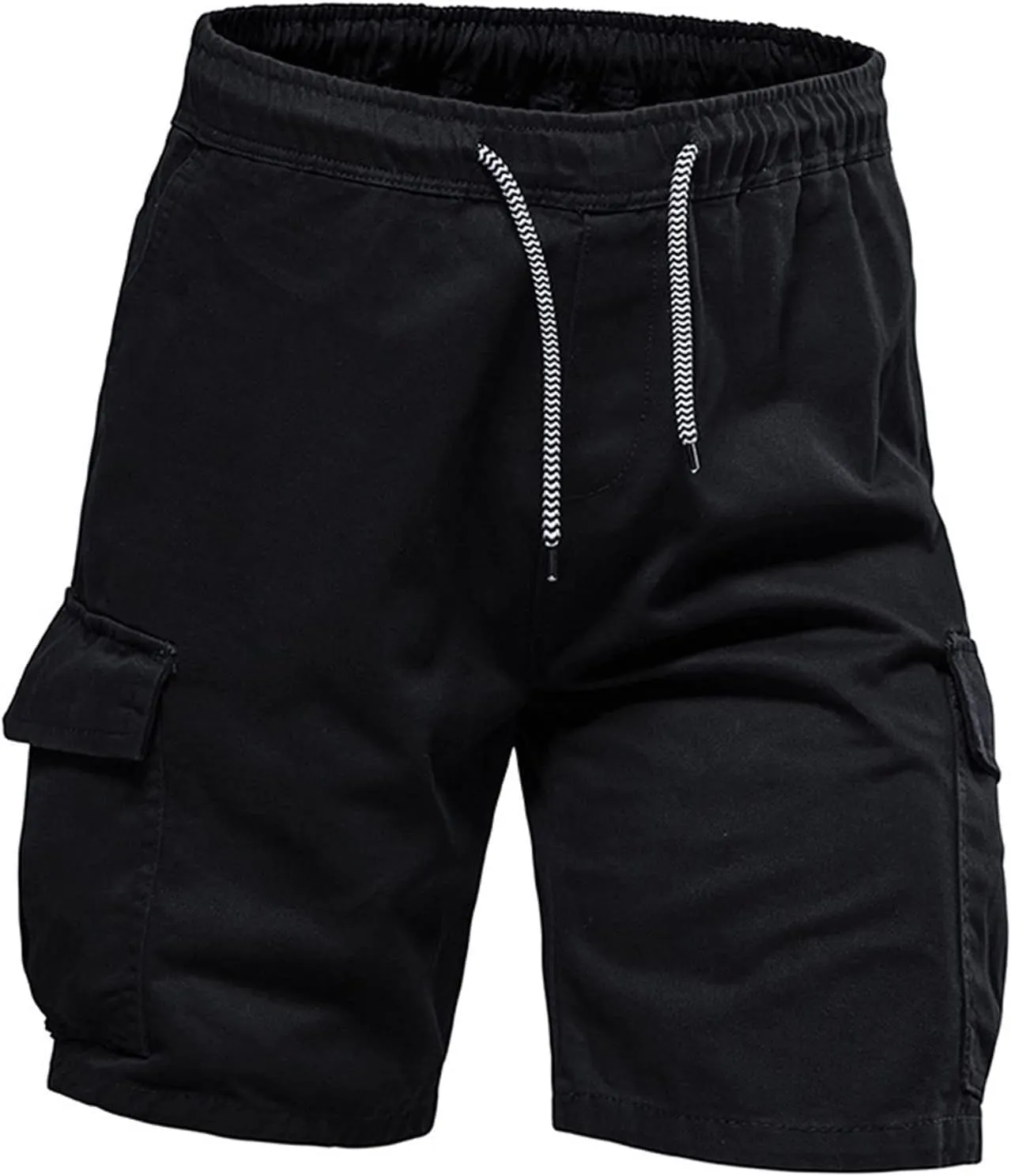 Muscularfit Slim Fit Shorts Men 2023 Causal Drawstring Elastic Waist Cargo Shorts 5" Inseam Pleat Front Summer Beach Shorts