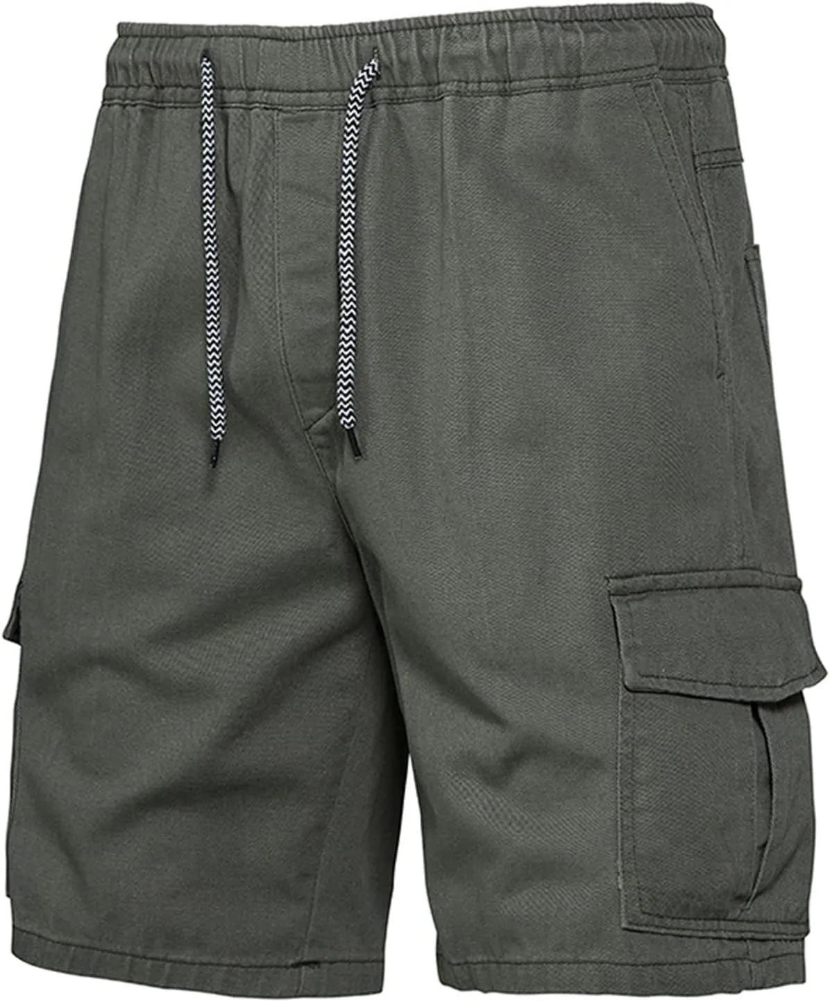 Muscularfit Slim Fit Shorts Men 2023 Causal Drawstring Elastic Waist Cargo Shorts 5" Inseam Pleat Front Summer Beach Shorts