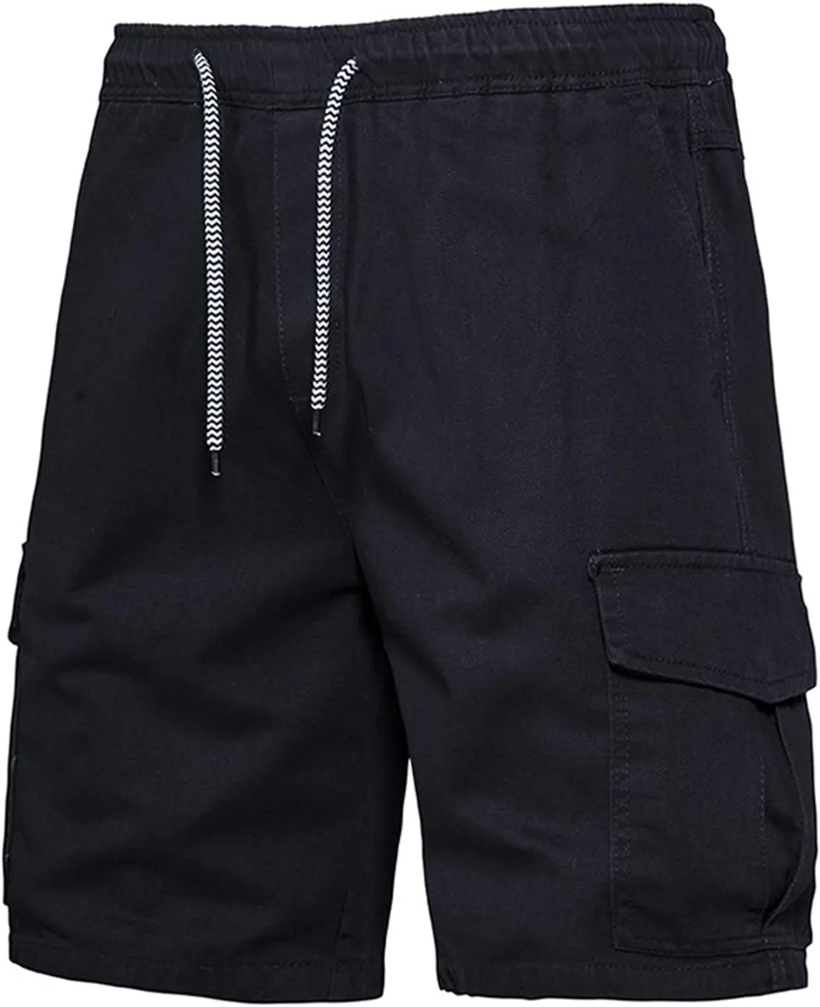 Muscularfit Slim Fit Shorts Men 2023 Causal Drawstring Elastic Waist Cargo Shorts 5" Inseam Pleat Front Summer Beach Shorts