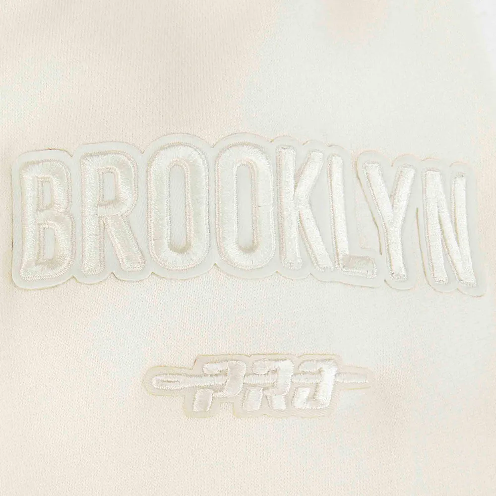 NBA BROOKLYN NETS NEUTRAL BIG BOYS FLEECE CREWNECK (EGGSHELL)