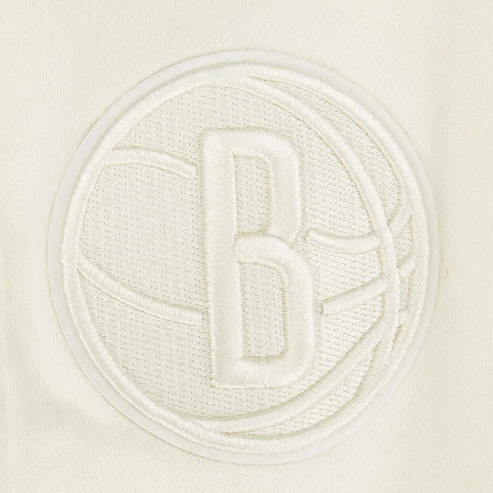 NBA BROOKLYN NETS NEUTRAL BIG BOYS FLEECE CREWNECK (EGGSHELL)
