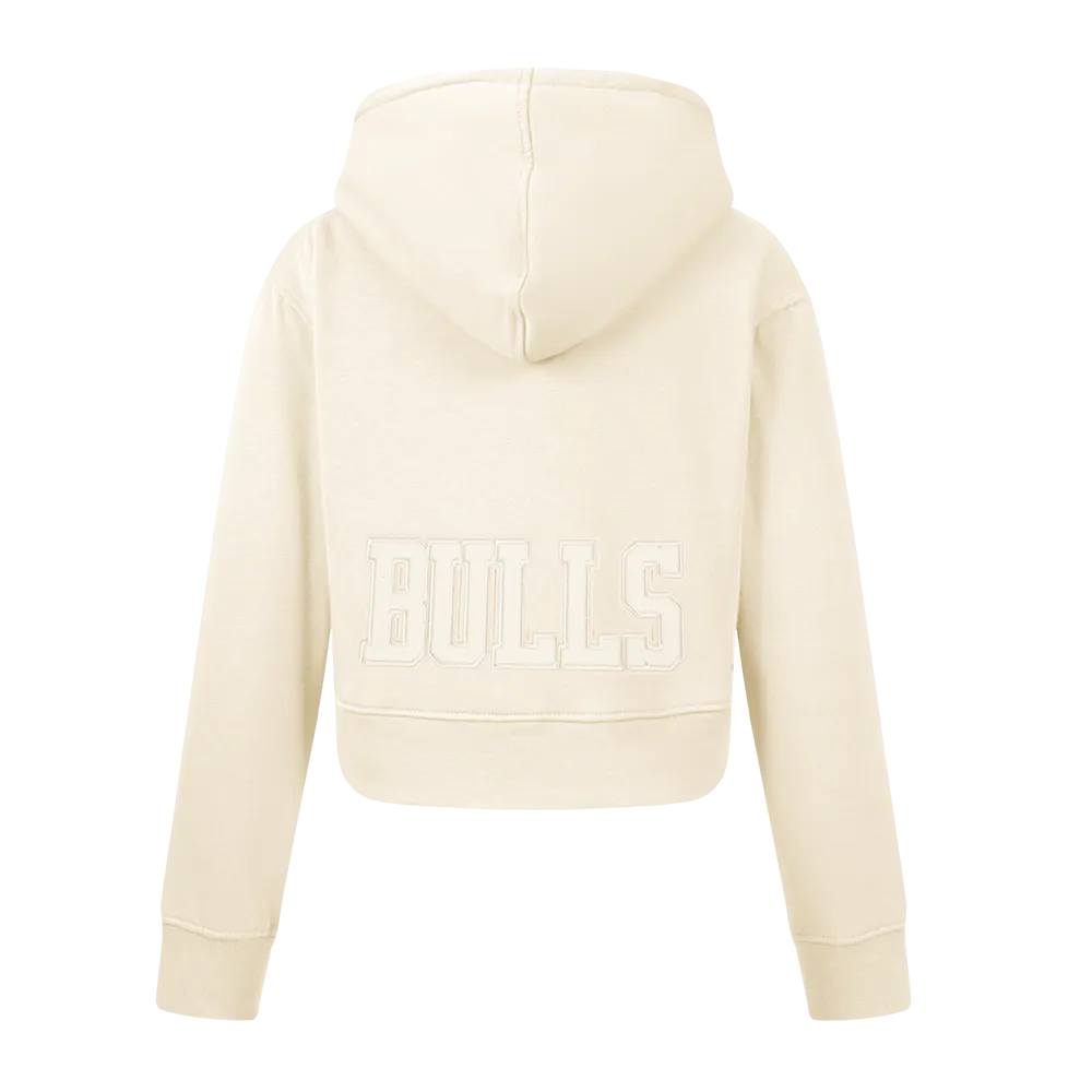 NBA CHICAGO BULLS NEUTRAL LITTLE GIRLS FLEECE PULLOVER HOODIE (EGGSHELL)
