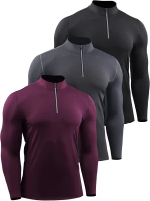 NELEUS Men's 3 Pack Athletic Compression Shirt Running Shirts