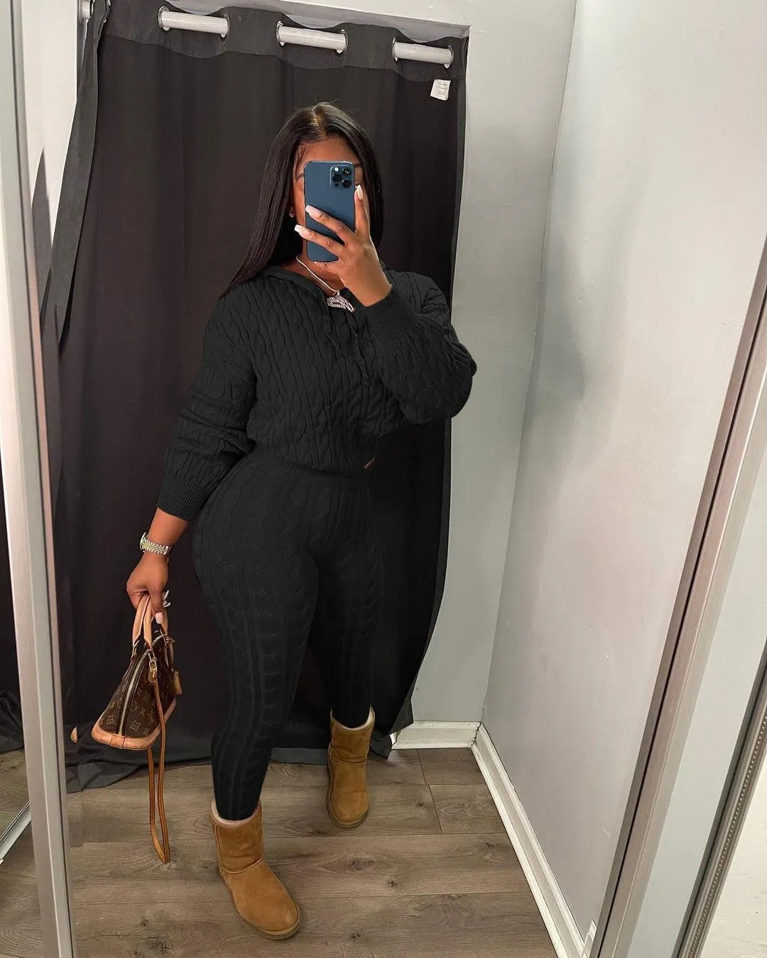 Nimsruc Knit Two Piece Outfits For Women Sweater Sets