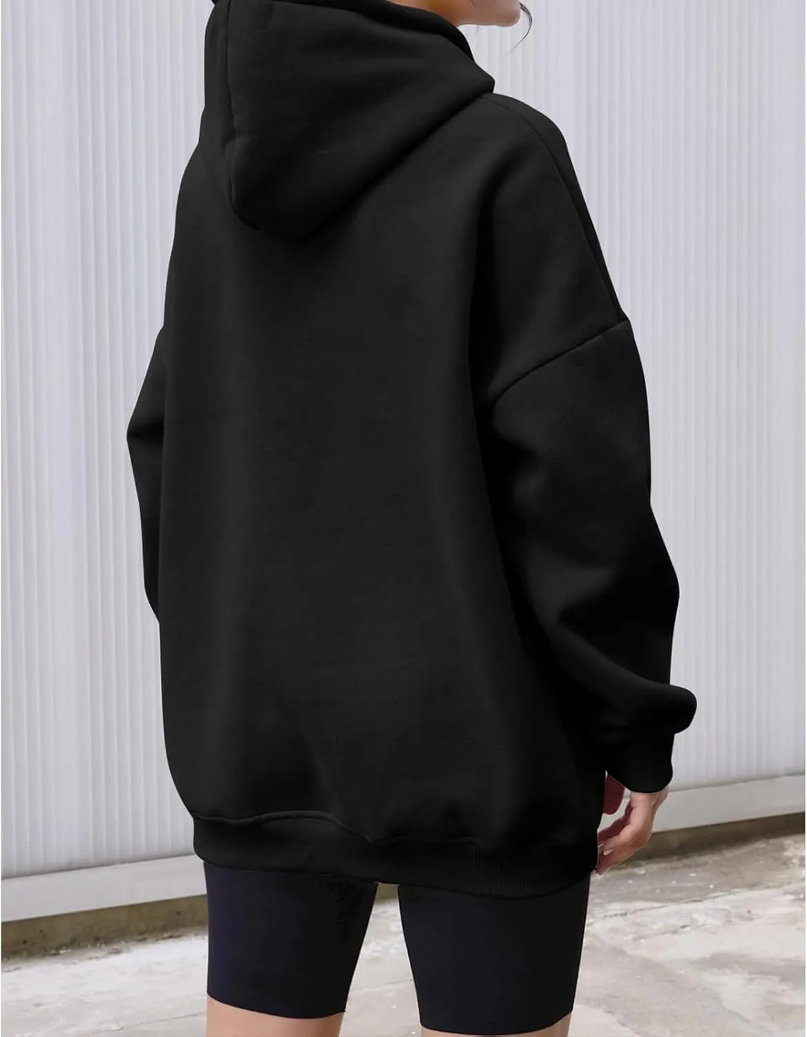 Oversized Hoodies for Women Fleece Long Sleeve Sweatshirts Solid Loose Pullover Comfy Warm Tops with Pocket