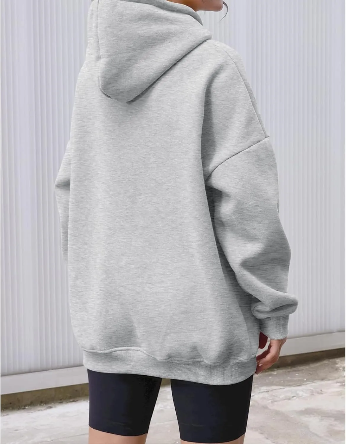 Oversized Hoodies for Women Fleece Long Sleeve Sweatshirts Solid Loose Pullover Comfy Warm Tops with Pocket
