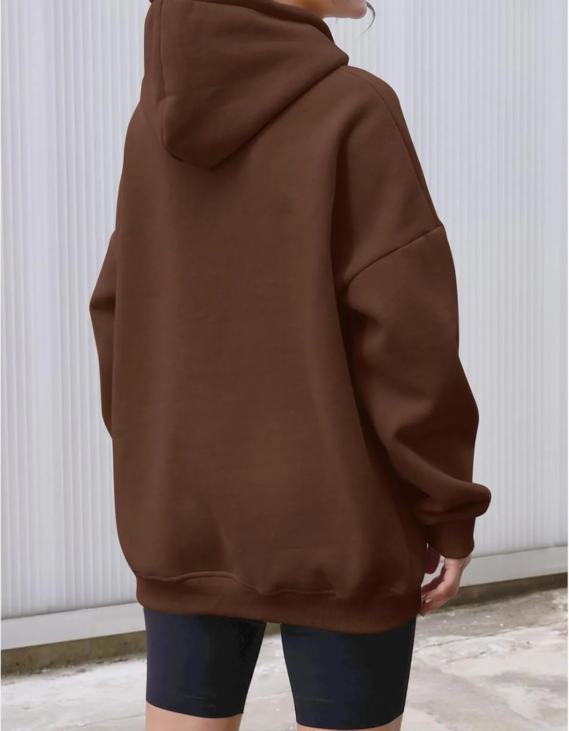 Oversized Hoodies for Women Fleece Long Sleeve Sweatshirts Solid Loose Pullover Comfy Warm Tops with Pocket
