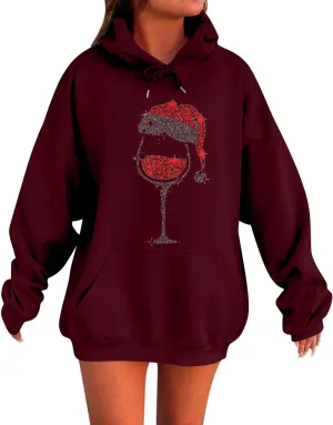 Oversized Hoodies For Women Plus Size Sweatshirt Trendy Pullover Long Sleeve Drawstring With Pockets Winter Clothes