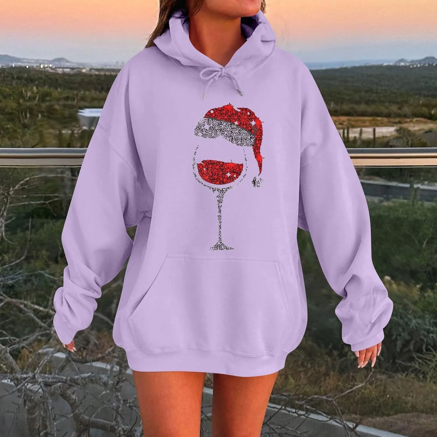 Oversized Hoodies For Women Plus Size Sweatshirt Trendy Pullover Long Sleeve Drawstring With Pockets Winter Clothes