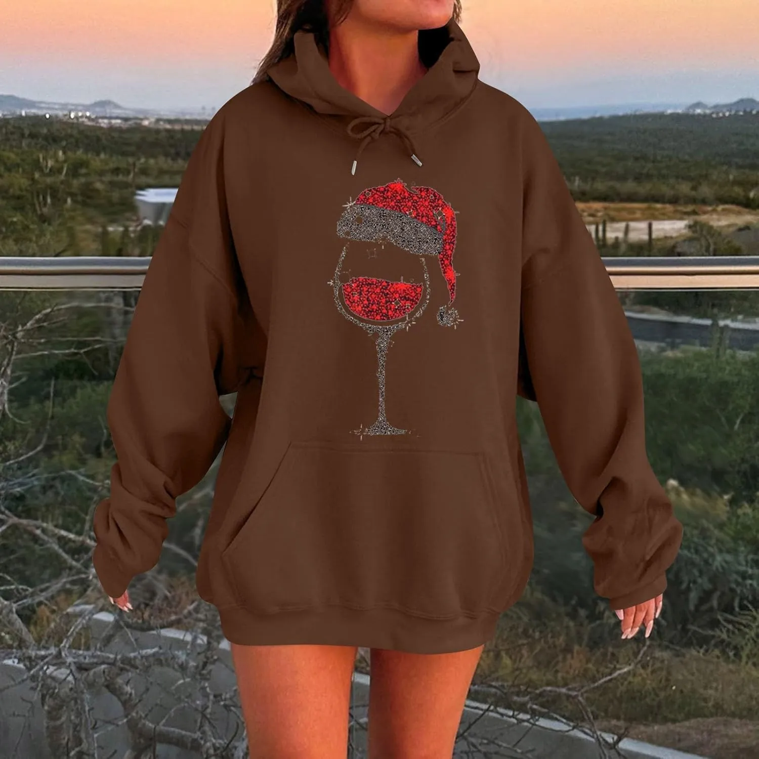 Oversized Hoodies For Women Plus Size Sweatshirt Trendy Pullover Long Sleeve Drawstring With Pockets Winter Clothes