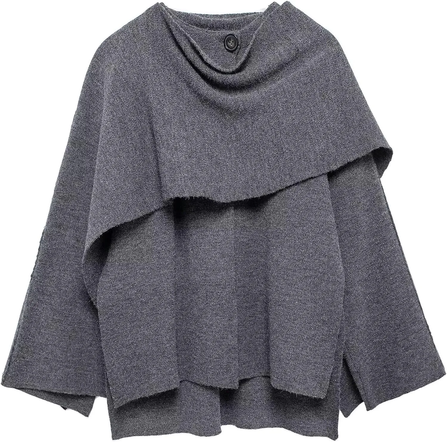 Perbai Women's Oversized Scarf Jacket Cardigan Sweater Trench Coats Side Split Fall Winter Peacoat Shawl Wraps