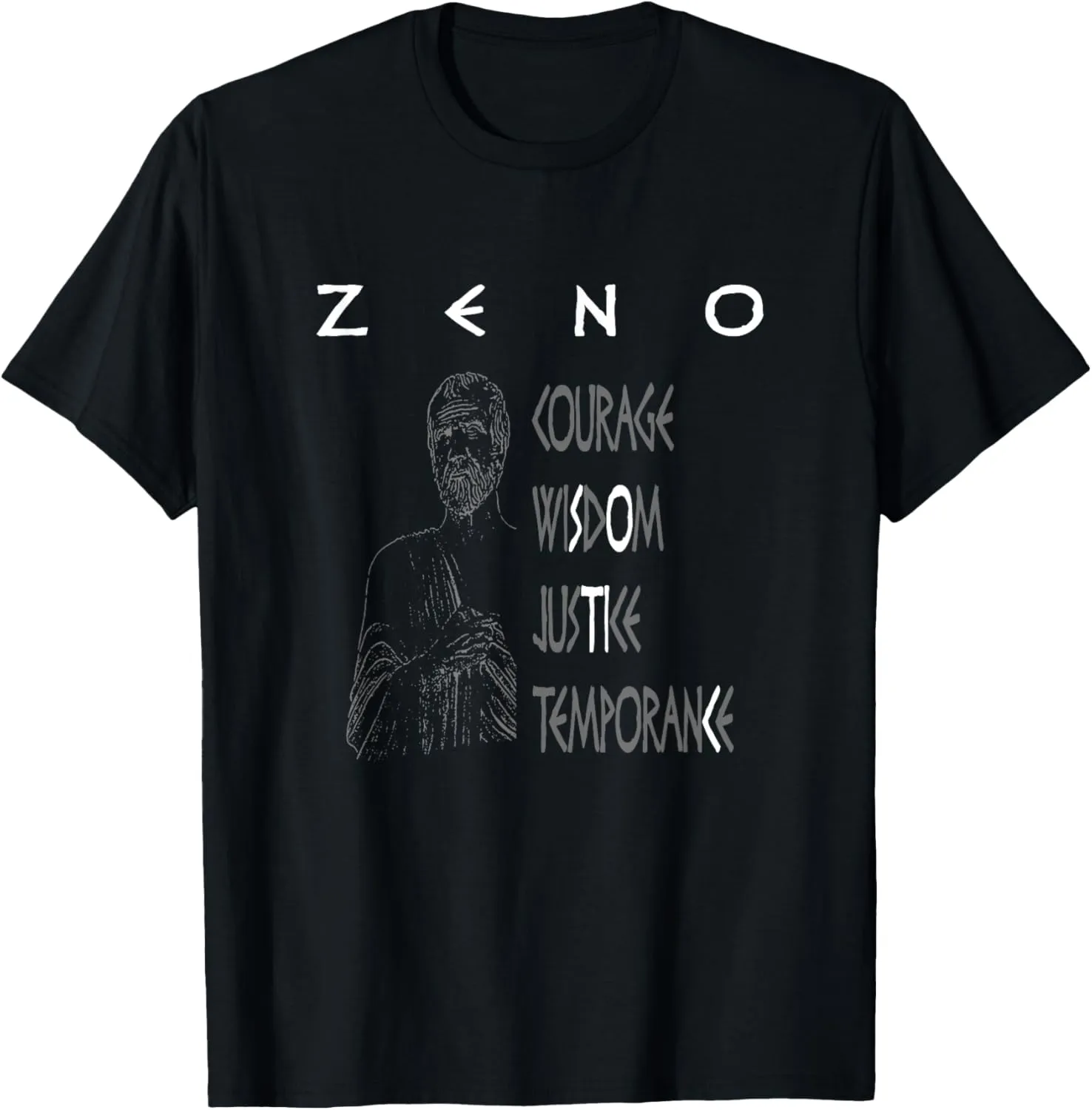 Philosophy - Zeno - Stoicism - Four Virtues - Stoic T-Shirt