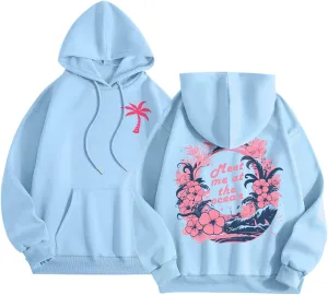Pink Hoodie Oversized Hoodies for Women, Teen Girls Preppy Sweatshirt Long Sleeve Sweatshirts,Pink