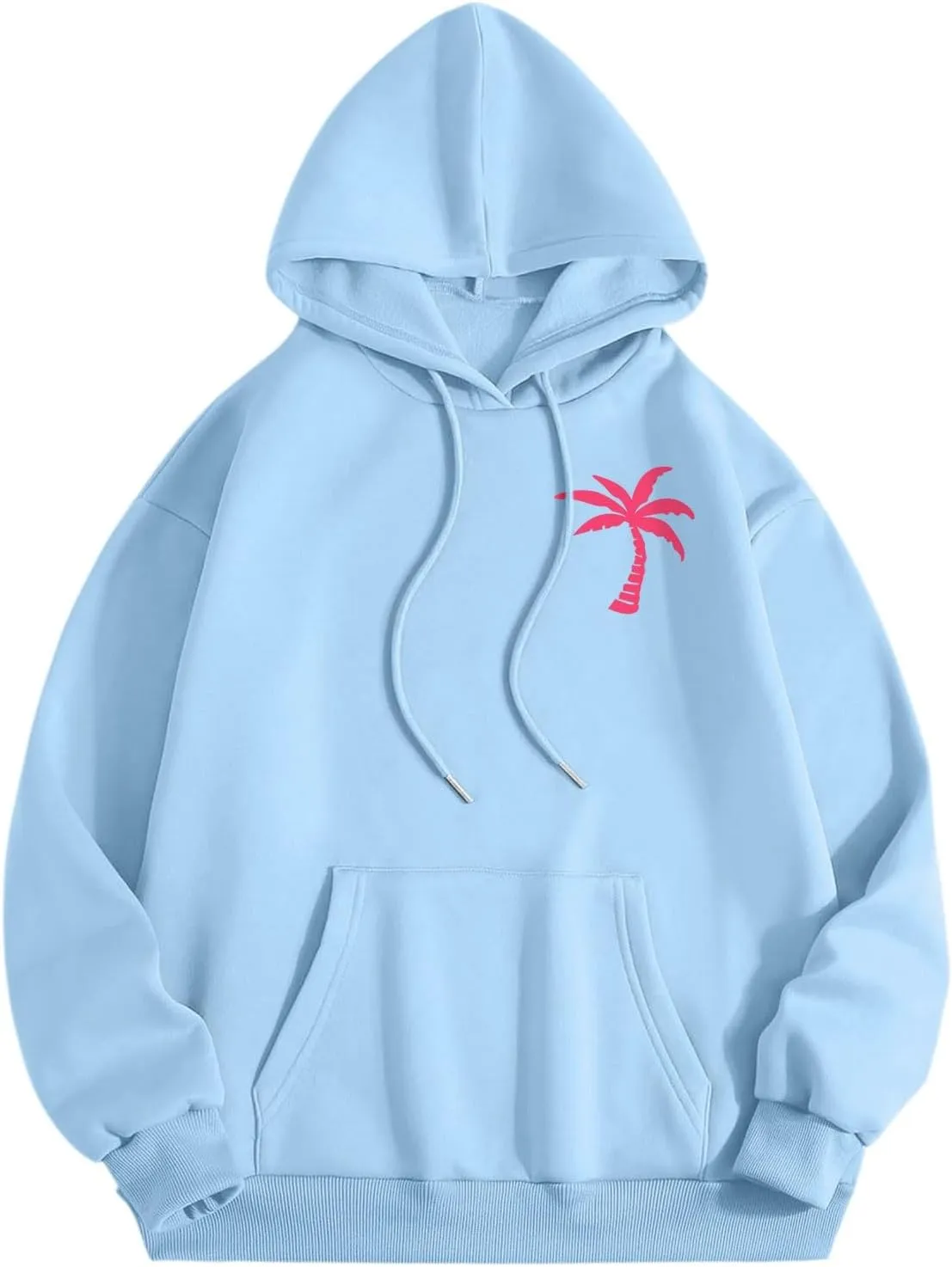 Pink Hoodie Oversized Hoodies for Women, Teen Girls Preppy Sweatshirt Long Sleeve Sweatshirts,Pink