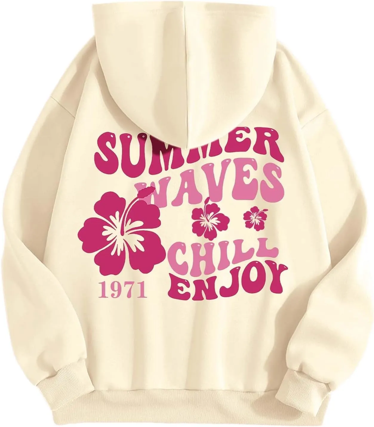 Pink Puff Hoodies for Womens Teen Girls Cute Graphic Hoodie Y2k Oversized Preppy Pullover Sweatshirts Tops with Pocket