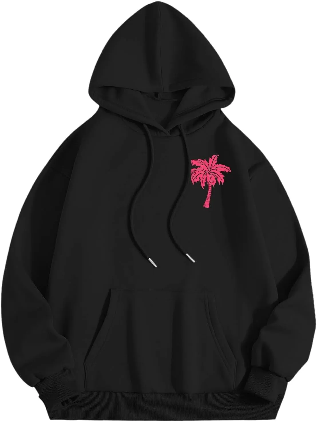 Pink Tracksuit For Women Y2K Drawstring Pullover Shirt Jogger Sweatpant Aesthetic Preppy Hoodies For Teen Girls Baggy