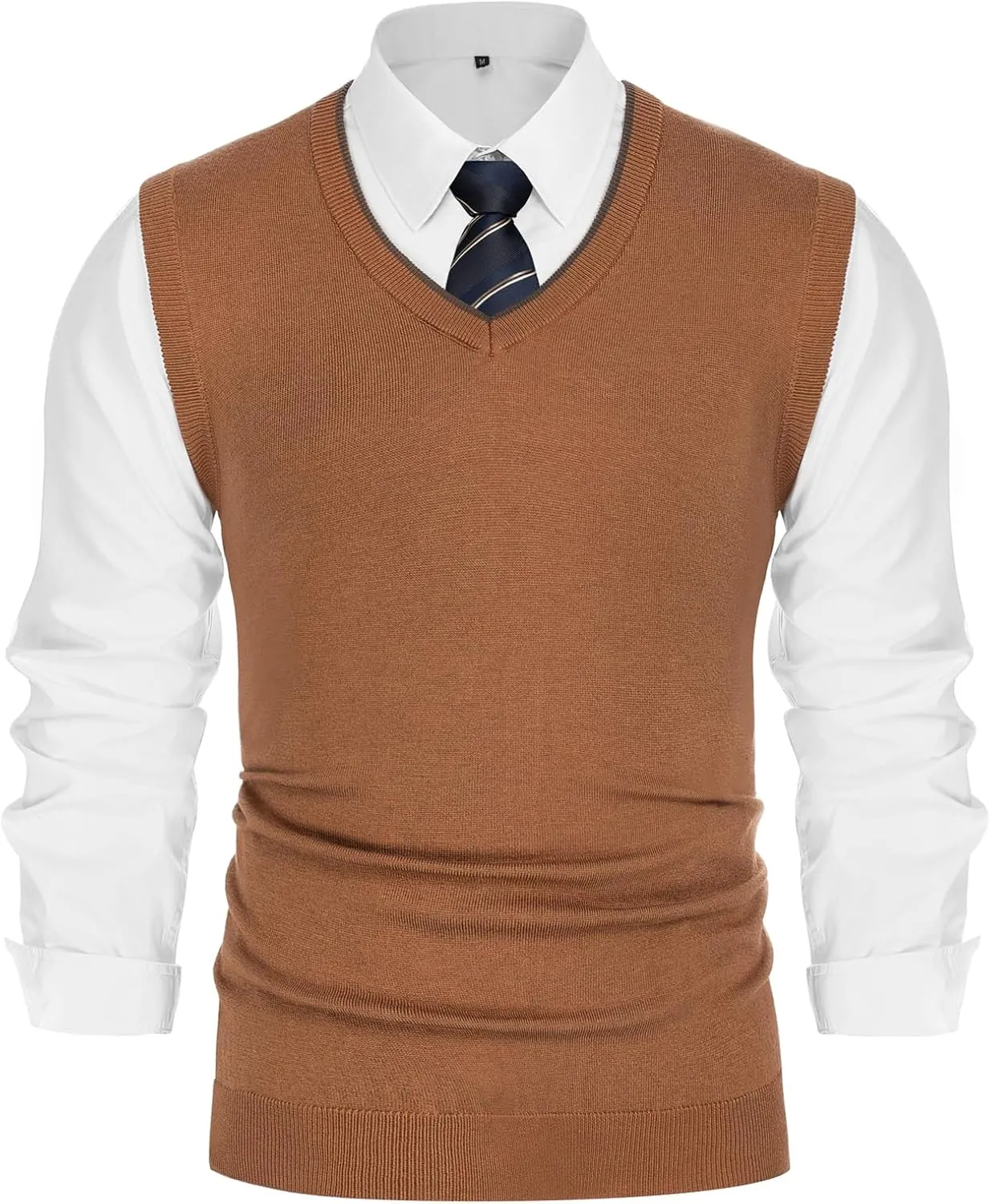 PJ PAUL JONES Mens Sweater Vest Wool Blended Knitted Vest Sweaters V-Neck Sleeveless Pullover Vests