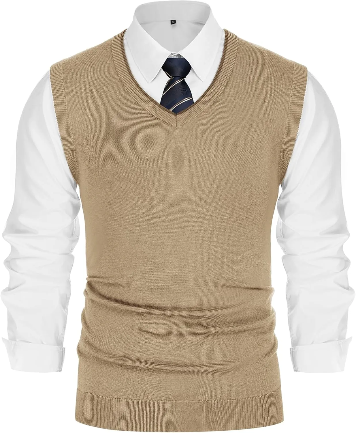 PJ PAUL JONES Mens Sweater Vest Wool Blended Knitted Vest Sweaters V-Neck Sleeveless Pullover Vests