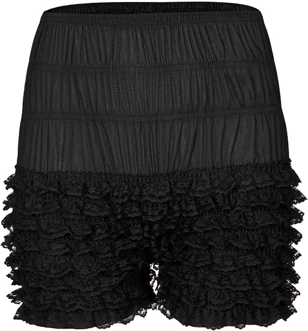 Pleated Skirt Shorts for Women High Waisted Seamless Soft Tights Elastic Beach Casual Lace Edge Shorts