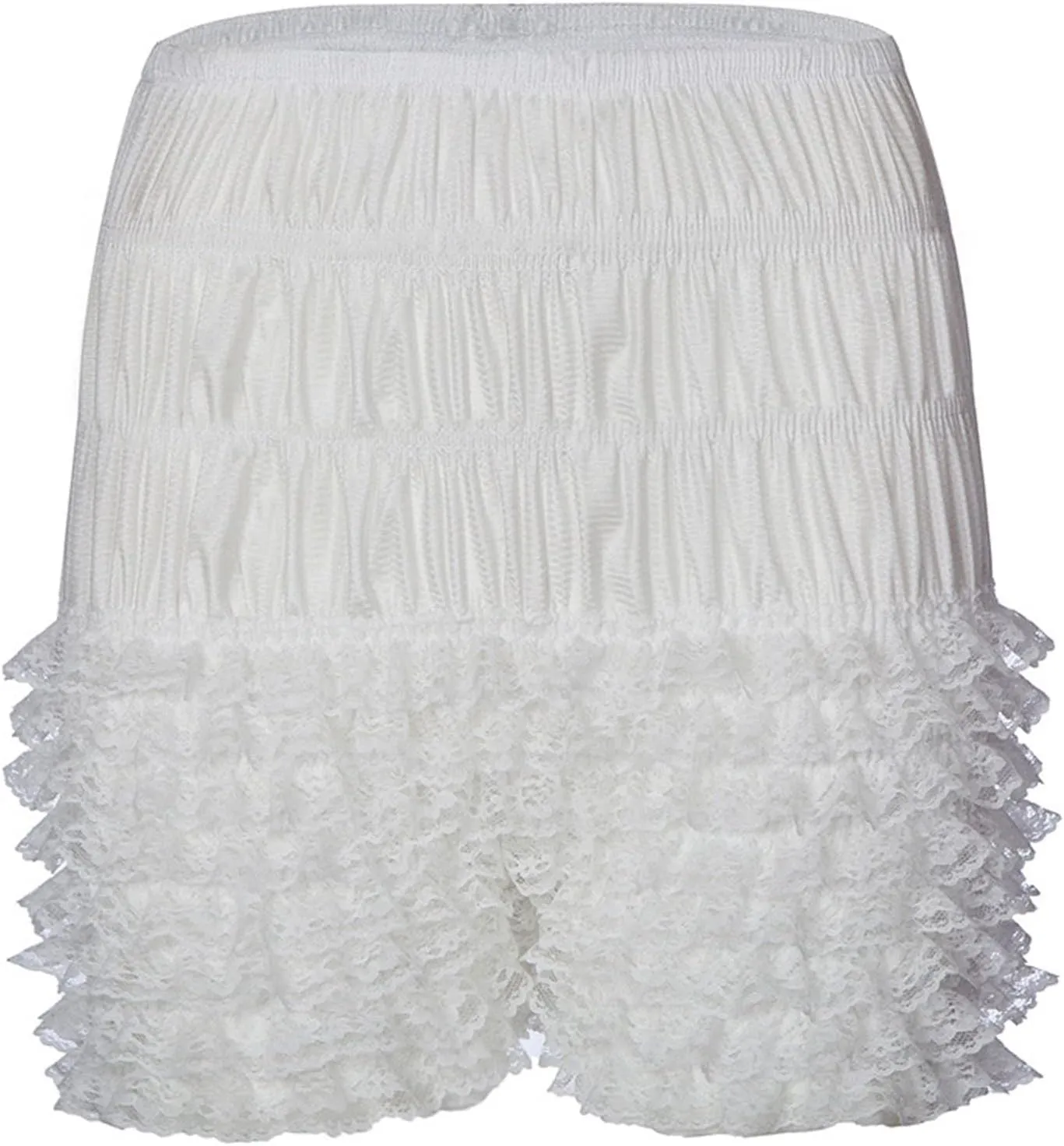 Pleated Skirt Shorts for Women High Waisted Seamless Soft Tights Elastic Beach Casual Lace Edge Shorts