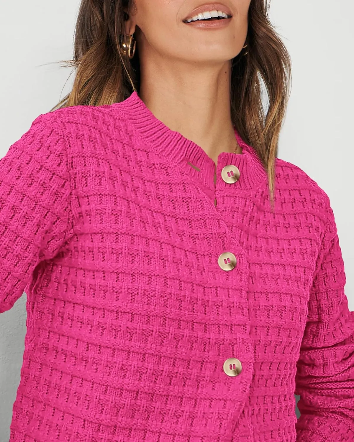 PRETTYGARDEN Women's Knit Cardigan Sweaters Casual Long Sleeve Open Front Button Down Trendy Jackets Outerwear