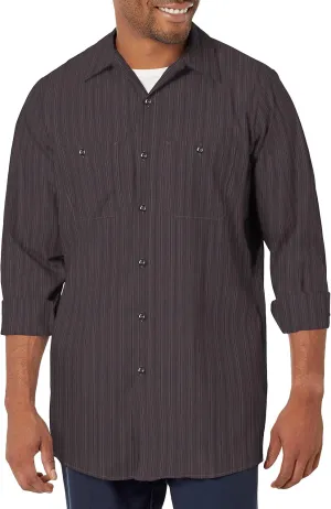 Red Kap Men's Long Sleeve Industrial Stripe Work Shirt
