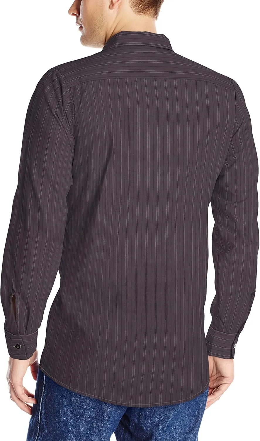 Red Kap Men's Long Sleeve Industrial Stripe Work Shirt
