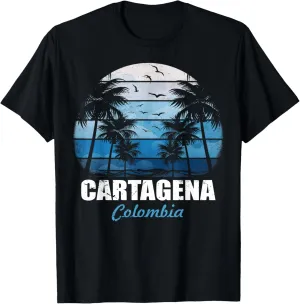 Retro Cartagena Colombia Sunset Vintage Vacation Souvenir T-Shirt