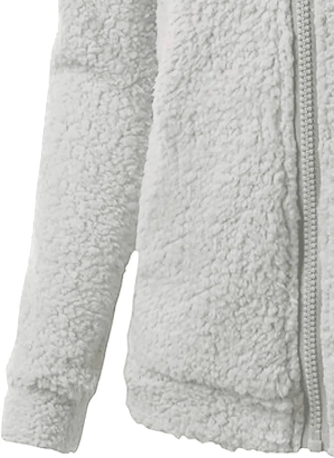 Sherpa Jacket Women Fleece Full Zip Up Hooded Teddy Coats Thermal Long Sleeve Fuzzy Hoodies with Pockets