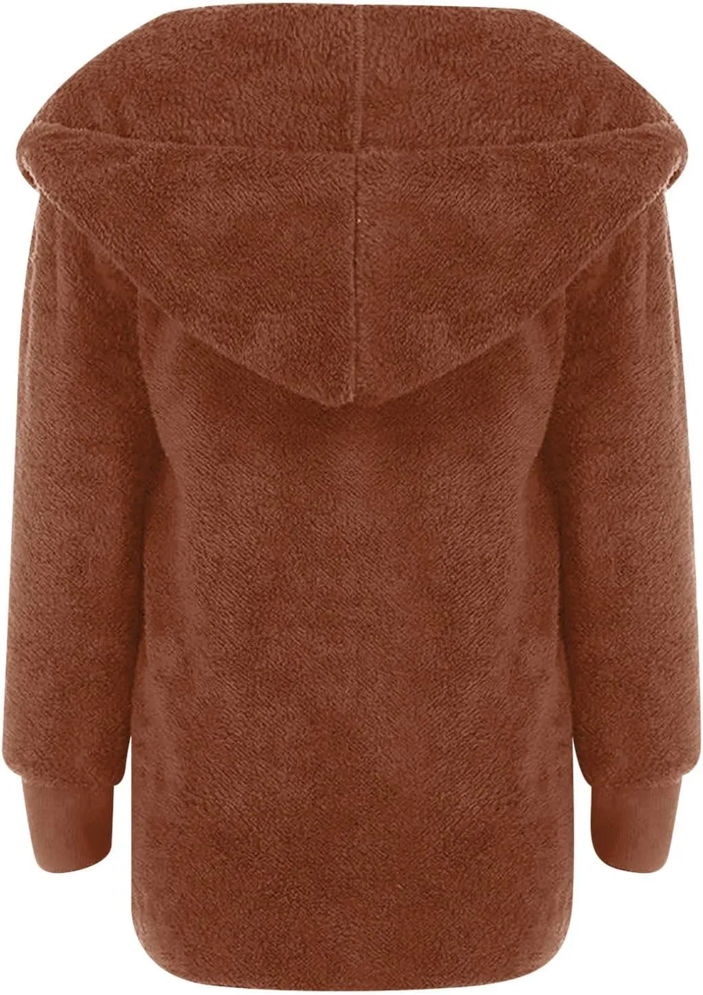 Sherpa Jacket Women Oversized Hooded Fuzzy Fleece Jackets with Pocket Warm Cozy Hoodie Cardigan Coat Plus Size