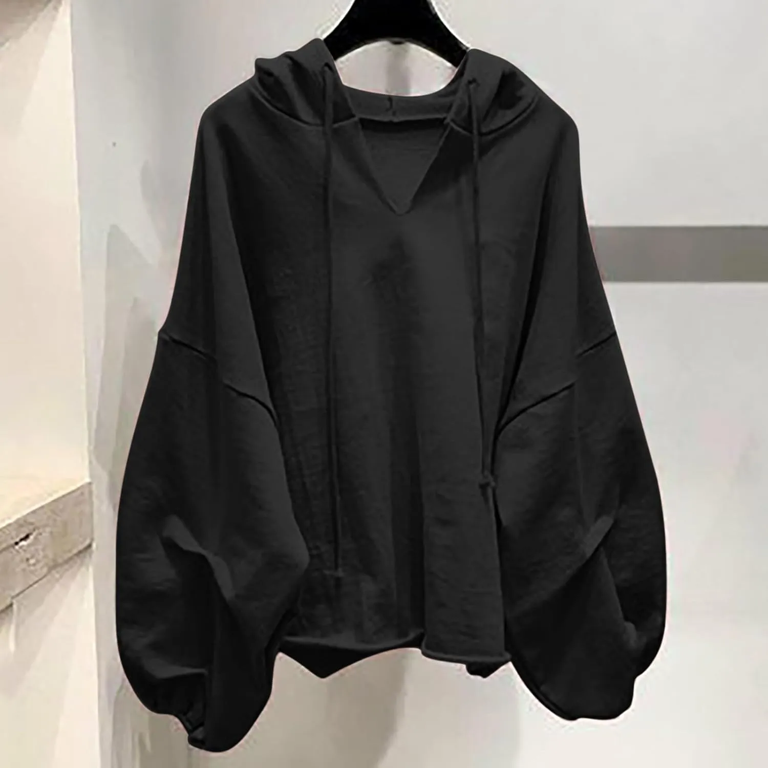 Slouchy Oversized Hoodie for Women Drop Shoulder Lantern Sleeve Baggy Sweatshirts Teen Girls Y2K Fashion Pullover
