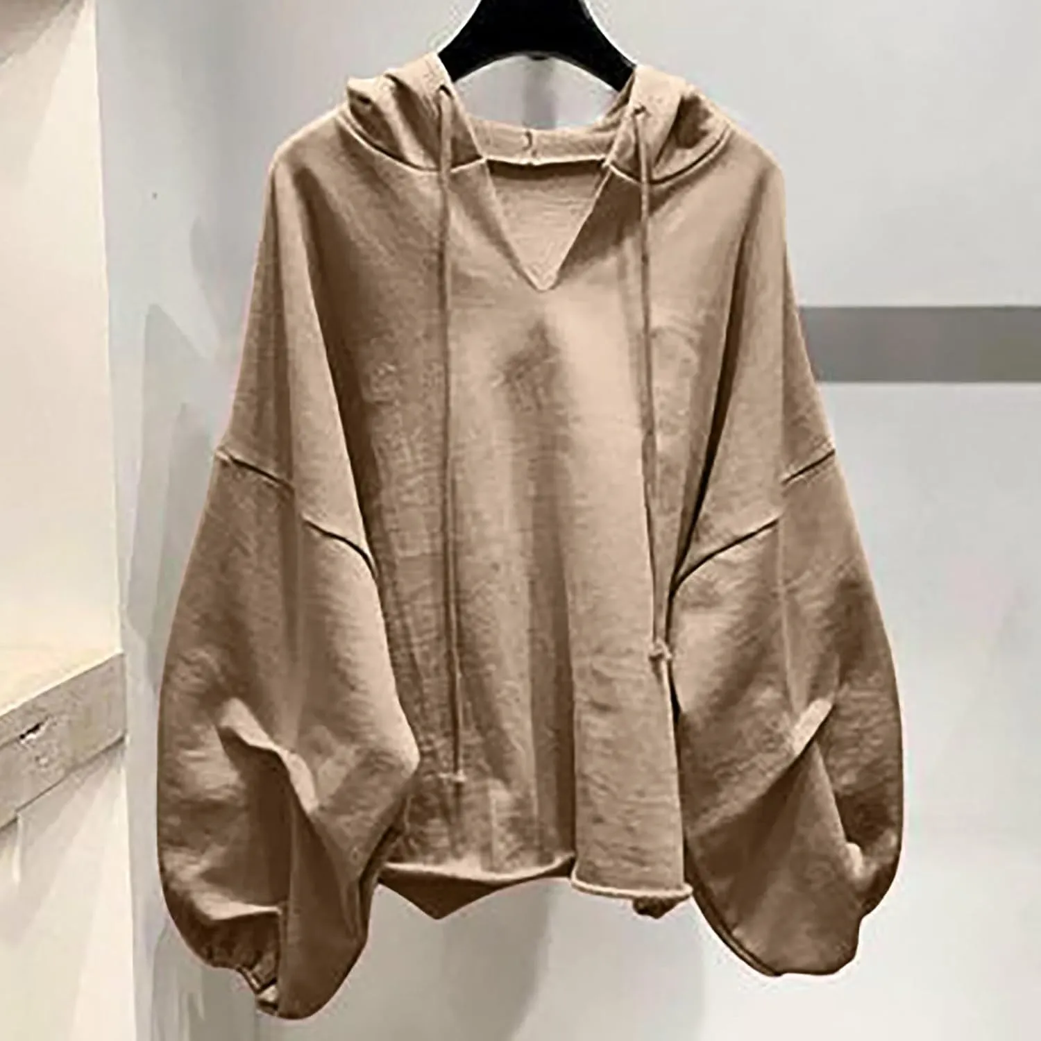 Slouchy Oversized Hoodie for Women Drop Shoulder Lantern Sleeve Baggy Sweatshirts Teen Girls Y2K Fashion Pullover