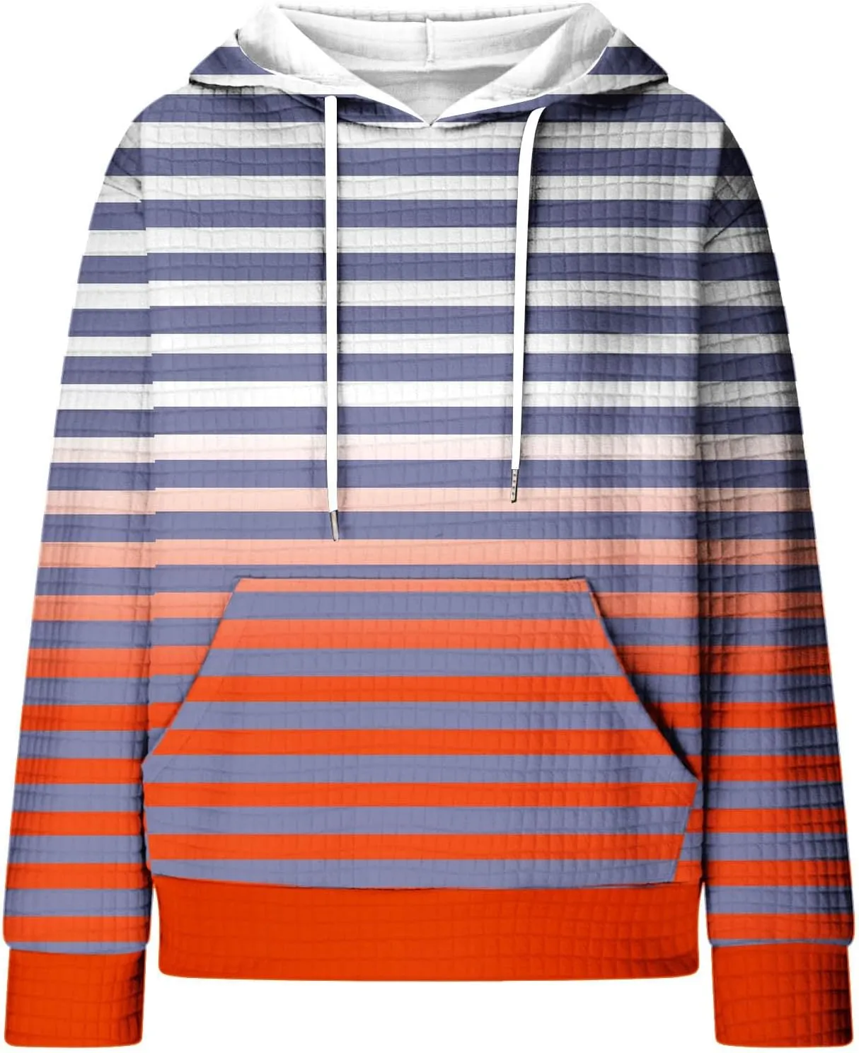 SMIDOW Womens Oversized Hoodies Gradient Color Striped Fall Fashion Pullover Tops Casual Drawstring Hooded Sweatshirts