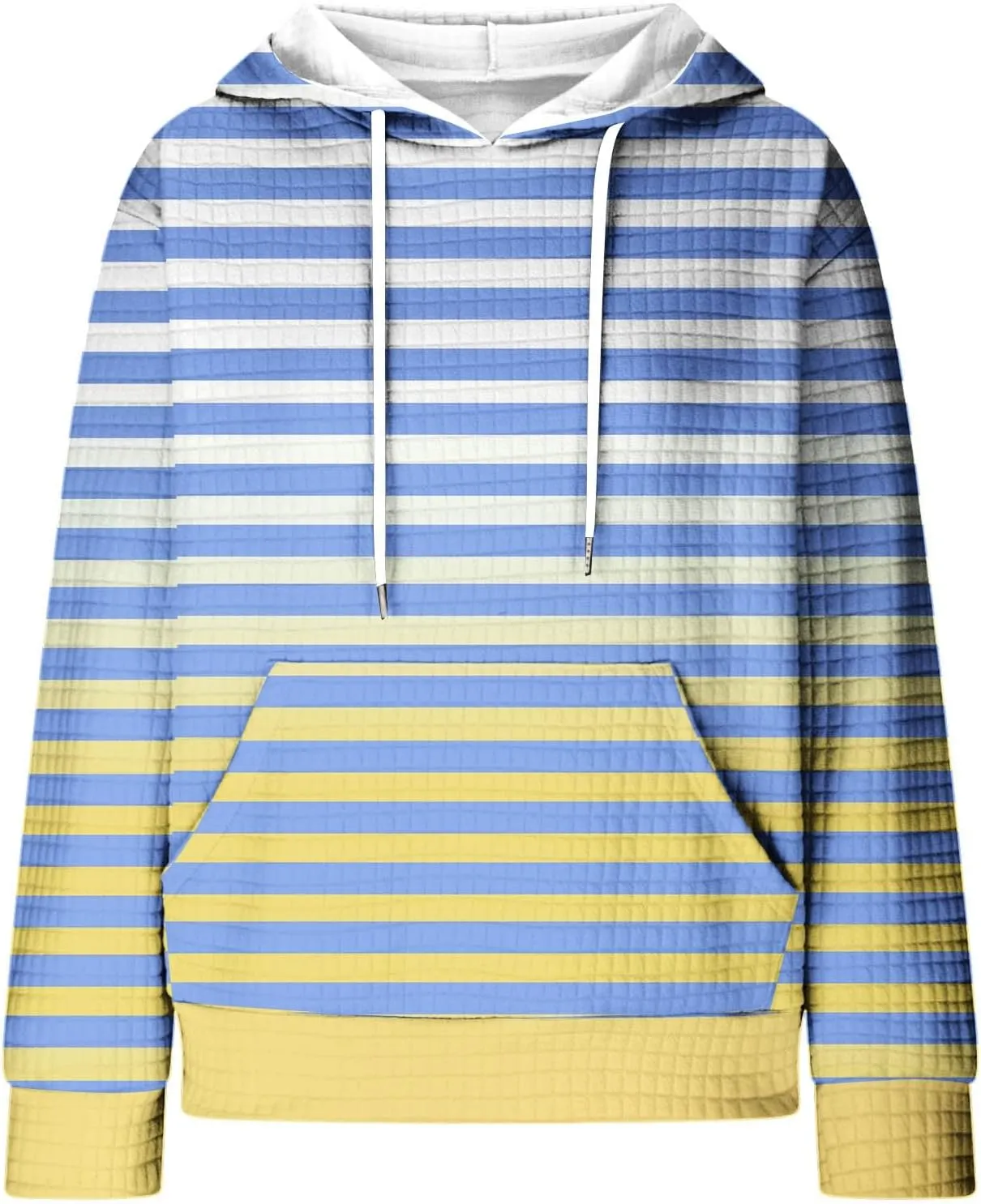 SMIDOW Womens Oversized Hoodies Gradient Color Striped Fall Fashion Pullover Tops Casual Drawstring Hooded Sweatshirts
