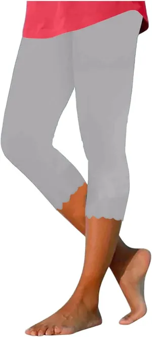Summer Capri Leggings for Women Slim Fitting Soft Yoga Capris Lightweight Workout Running Yoga Pants Comfy Sweatpants