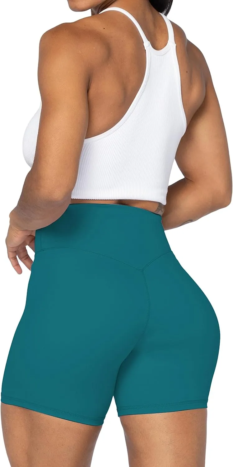 Sunzel No Front Seam High Waist Biker Shorts for Women, Squat Proof Yoga Workout Gym Bike Shorts