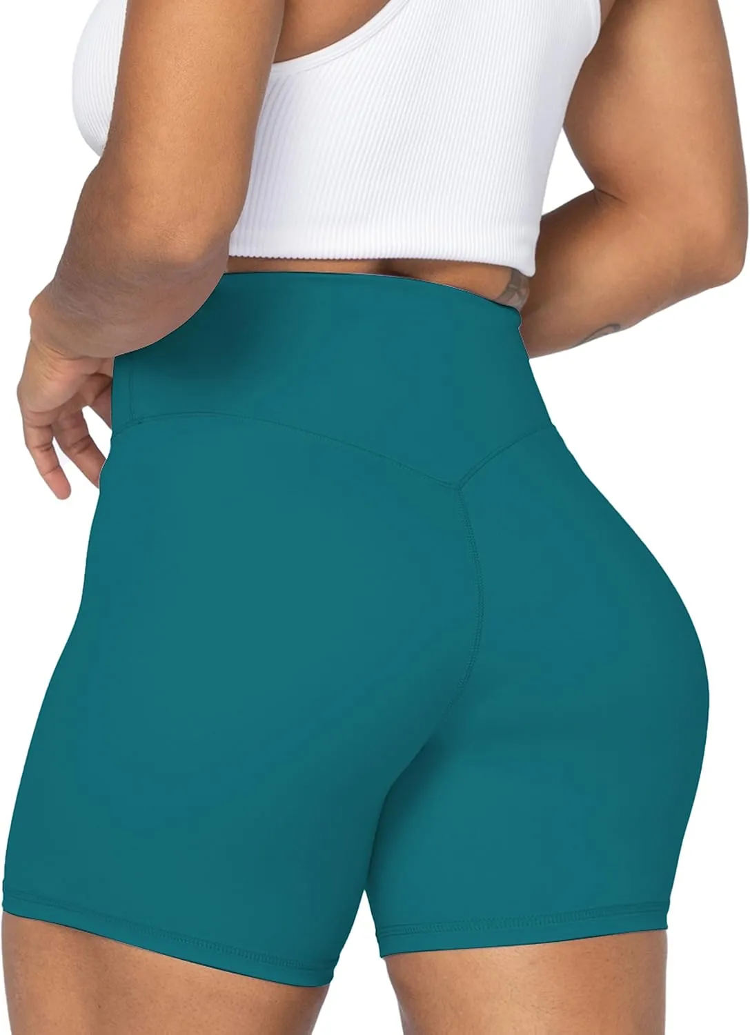 Sunzel No Front Seam High Waist Biker Shorts for Women, Squat Proof Yoga Workout Gym Bike Shorts