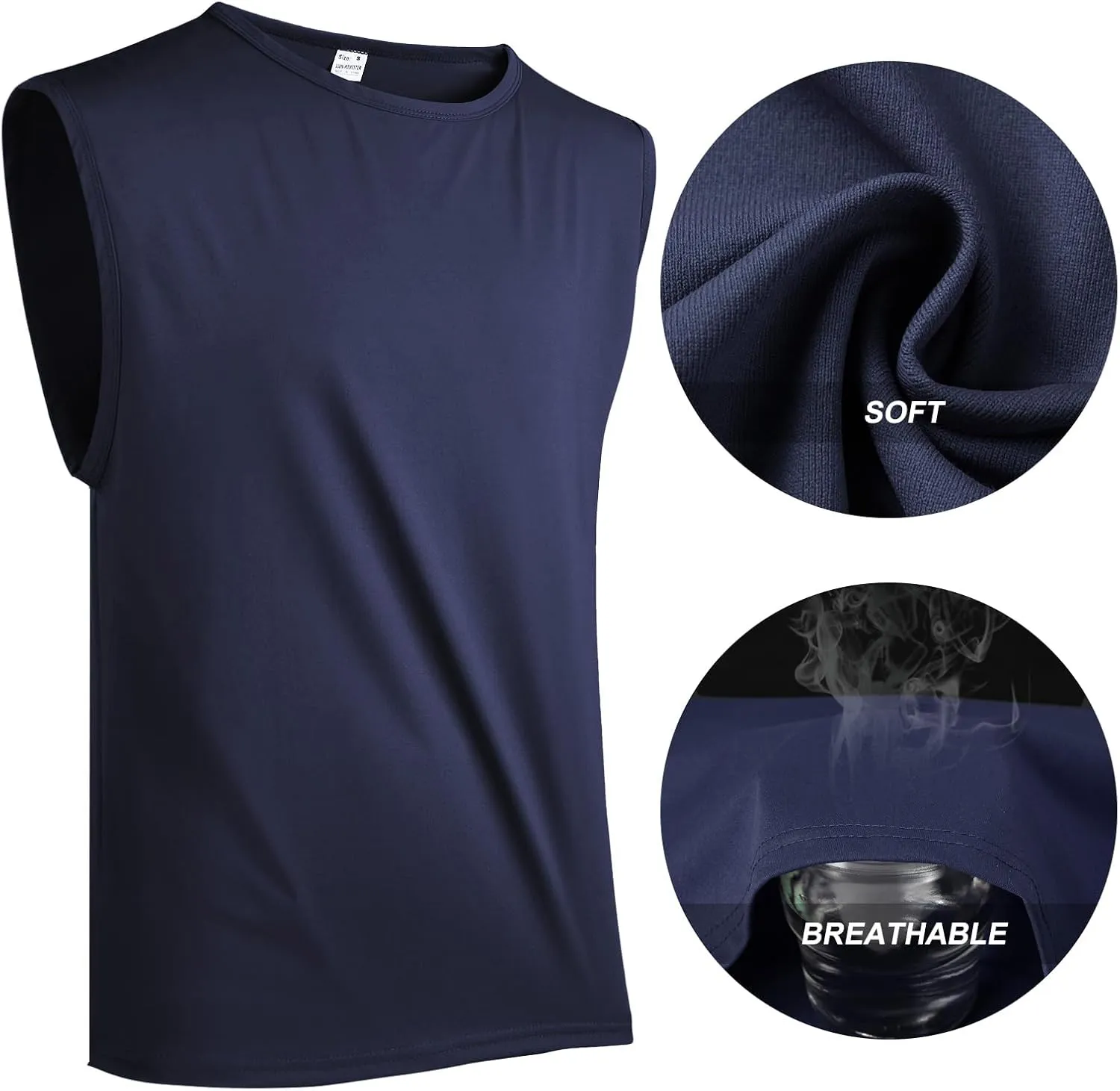 Surenow Men's Workout Tank Tops Athletic Sleeveless T-Shirt Sport Muscle Tank Running Breathable Gym Muscle T-Shirt for Men