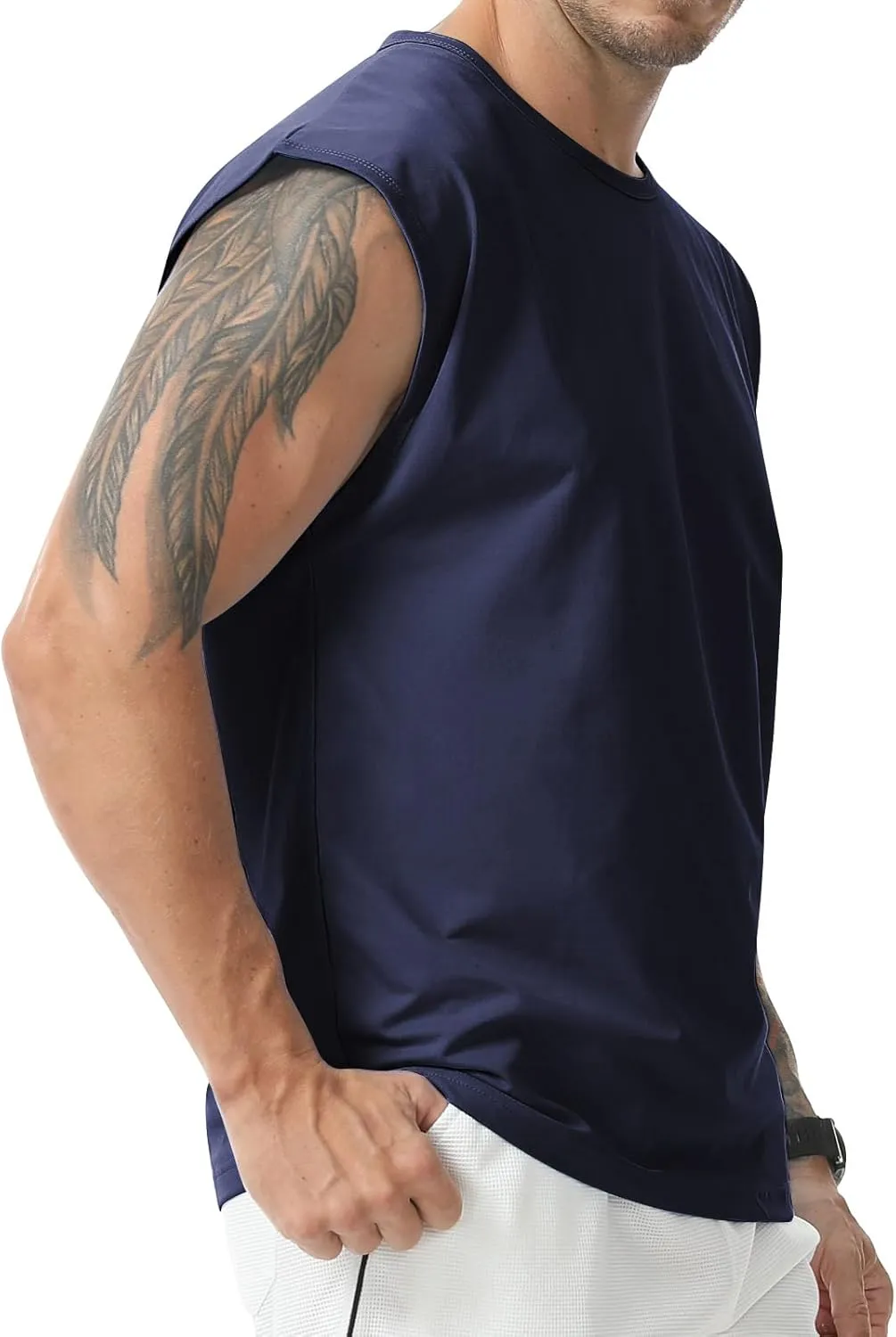 Surenow Men's Workout Tank Tops Athletic Sleeveless T-Shirt Sport Muscle Tank Running Breathable Gym Muscle T-Shirt for Men