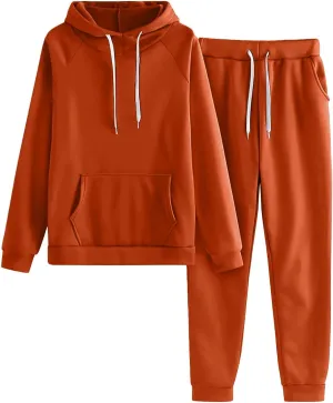 Sweatpants and Sweatshirt Set for Women,2 Piece Tracksuit Outfits Hoodie Sweatshirt and Jogging Sweatpants Suit