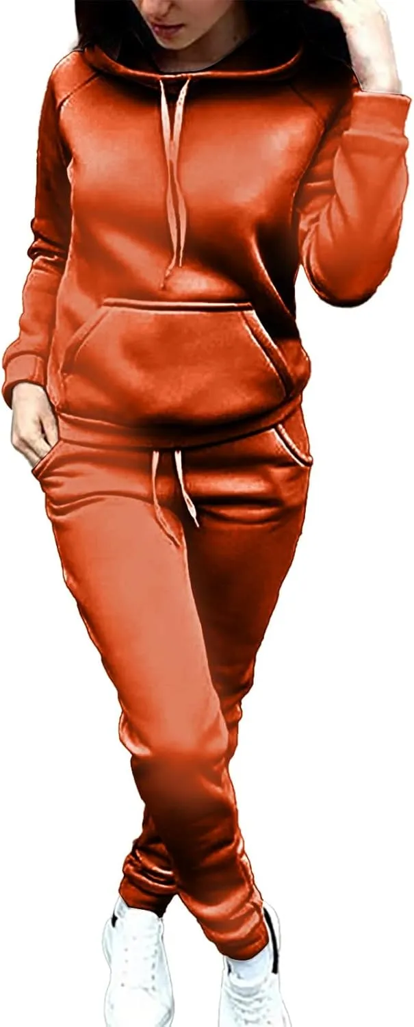 Sweatpants and Sweatshirt Set for Women,2 Piece Tracksuit Outfits Hoodie Sweatshirt and Jogging Sweatpants Suit