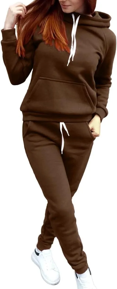 Sweatpants and Sweatshirt Set for Women,2 Piece Tracksuit Outfits Hoodie Sweatshirt and Jogging Sweatpants Suit