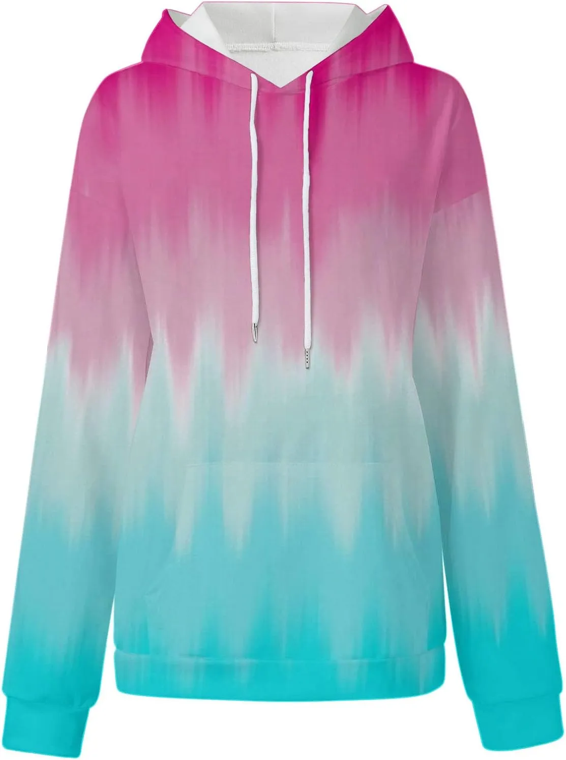 Sweatshirt Hoodies for Women Loose Fit Baggy Gradient Colors Pullover Tops Trendy Casual Fall Sweatshirts with Pocket