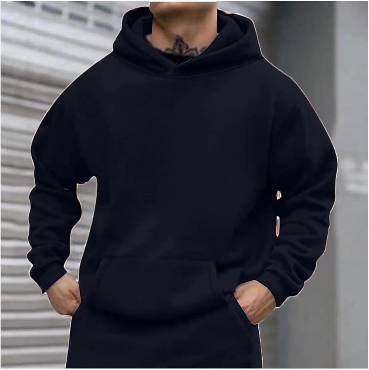 Sweatshirts for Men Fashion Casual Hoodies with Pocket Fall Long Sleeve Men Active Clothes Pullover Oversized Comfy
