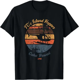 TC's Island hoppers Helicopter vintage sunset T-Shirt