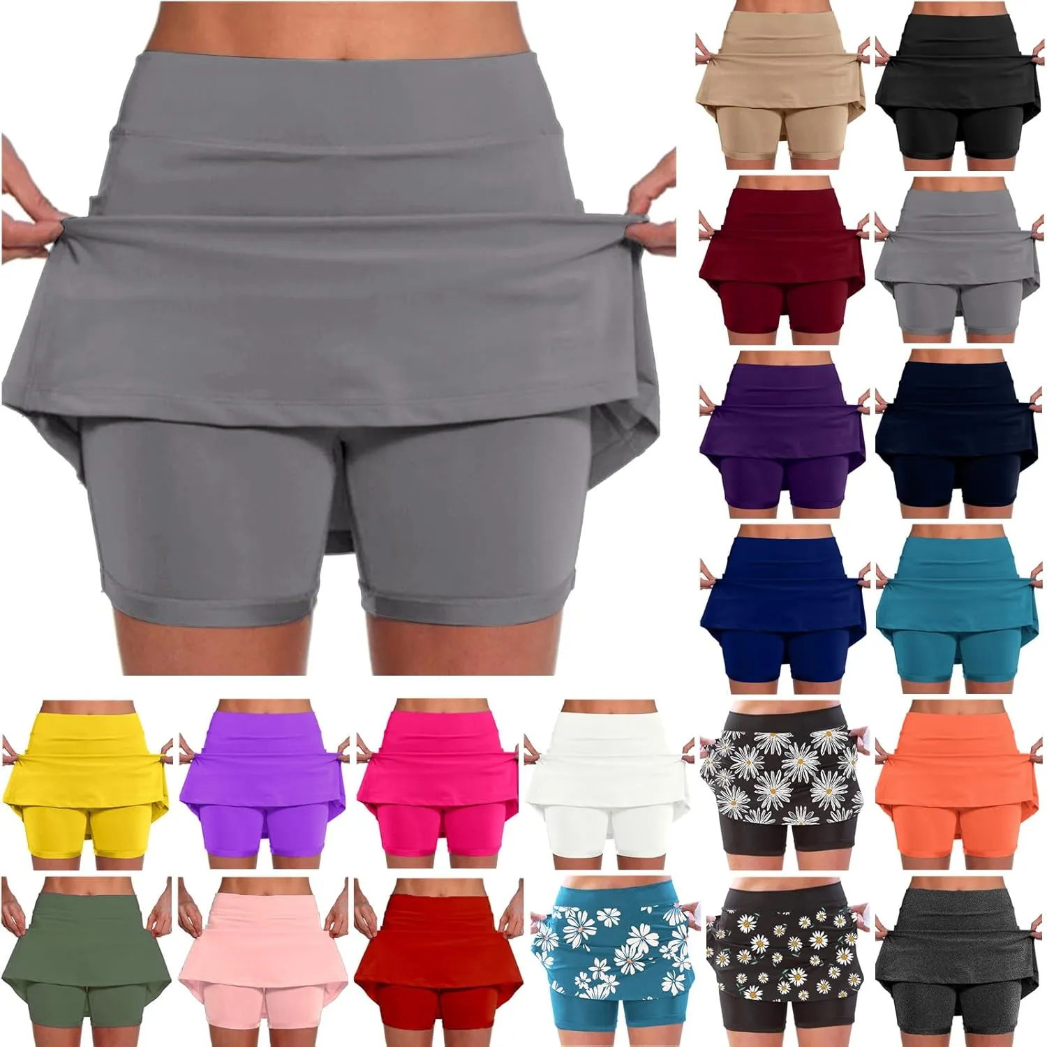 Tennis Skirts for Women with Shorts Summer Casual Y2K Plus Size High Waisted Sexy Athletic Golf Skorts Comfy Workout Outfits