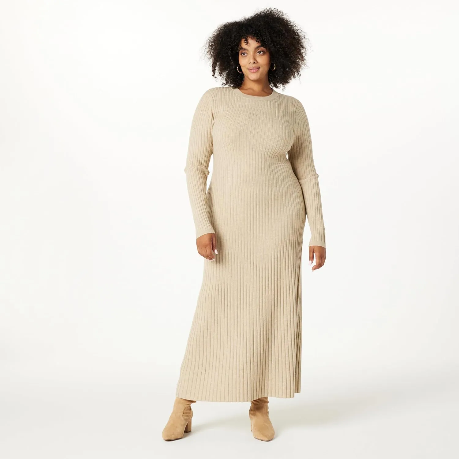 The Drop Women's Ashlyn Ribbed Sweater Maxi Dress